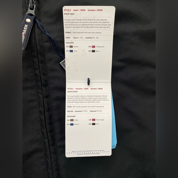 BNWT Landmark Water Resistant Men Women Vest Lined Zippered Front Pockets Sz M - Picture 8 of 9